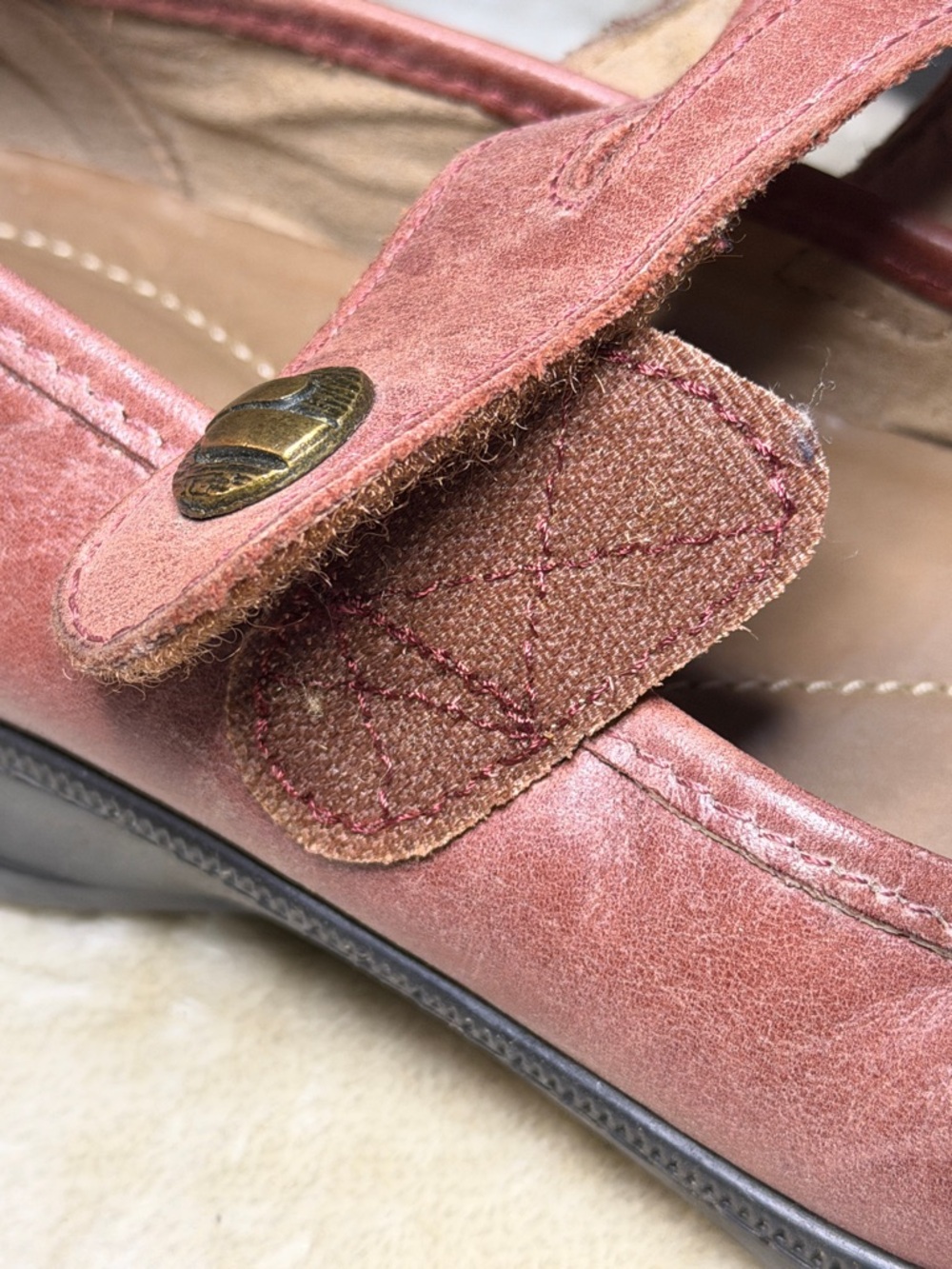 hotter Dusty Rose Leather Mary Jane Flats - Picture 9 of 10